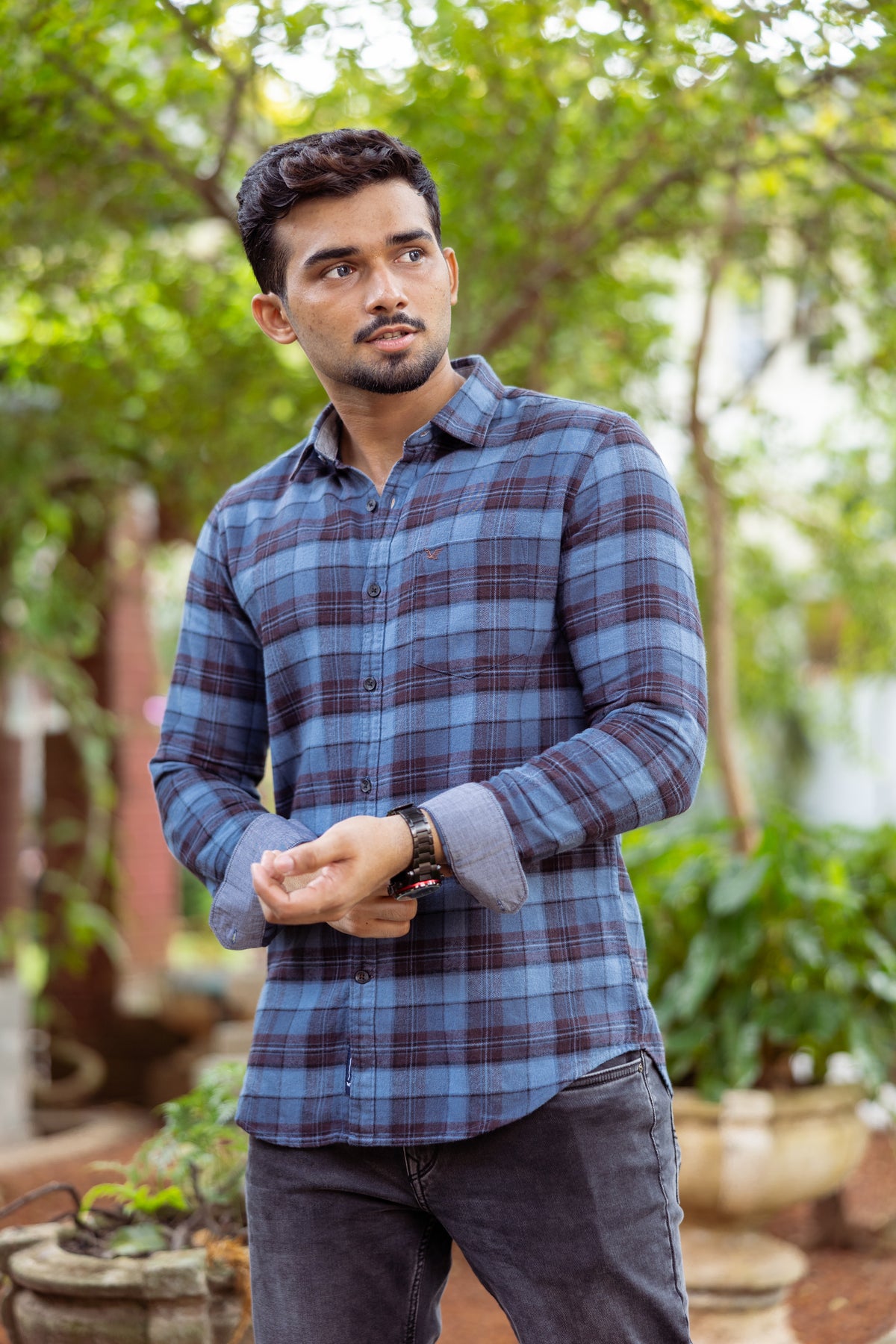 Windowpane Checked Shirt