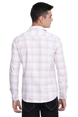 Light Pink Premium Cotton Multicolor Check Shirt