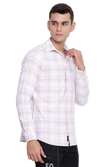 Light Pink Premium Cotton Multicolor Check Shirt