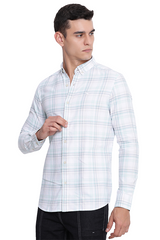 Light Green Premium Cotton Multicolor Check Shirt