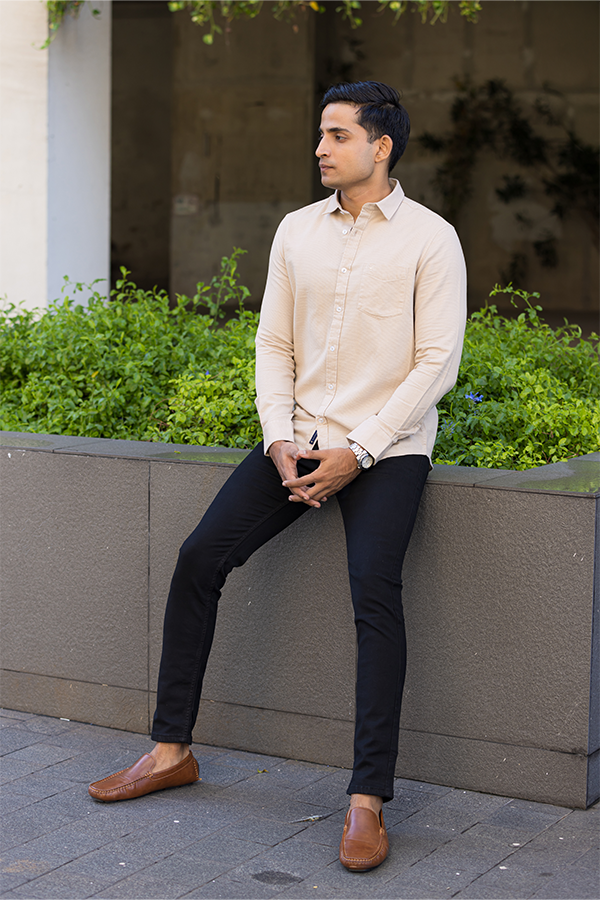 Beige Premium Cotton Shirt