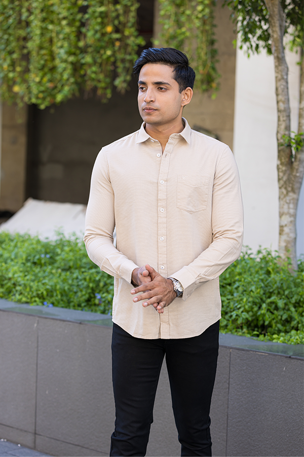 Beige Premium Cotton Shirt