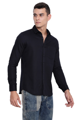 Black Soft Cotton Twill Shirt