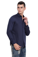 Navy Blue Soft Cotton Twill Shirt