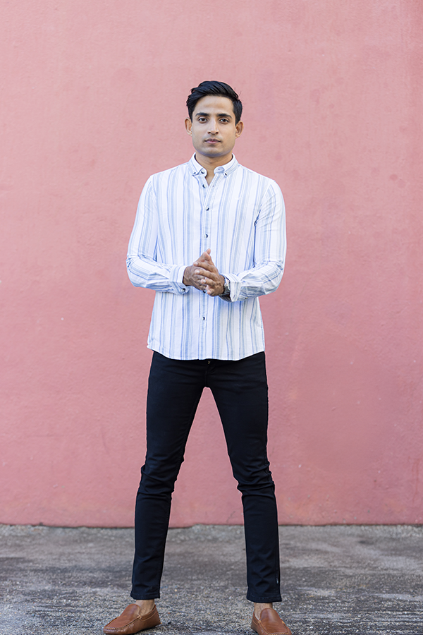 Pastel Blue Vertical Stripe Oxford Slim Fit Shirt