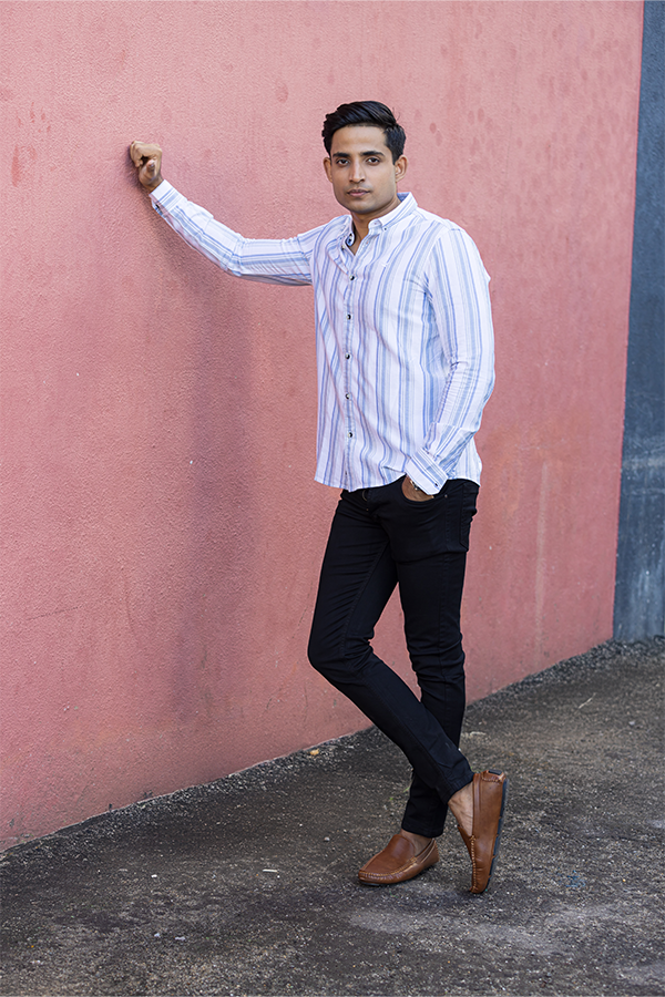 Pastel Blue Vertical Stripe Oxford Slim Fit Shirt