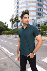 Pine Green Slim Fit Polo T-Shirt