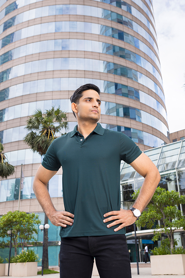 Pine Green Slim Fit Polo T-Shirt