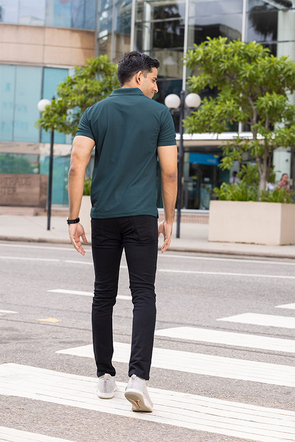 Pine Green Slim Fit Polo T-Shirt