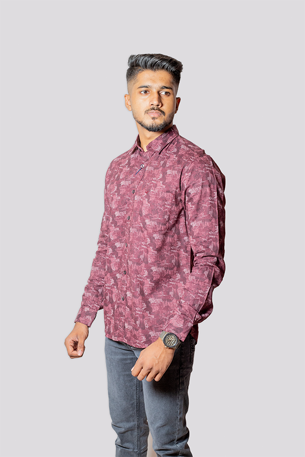 Textured Cotton Printed Shirt