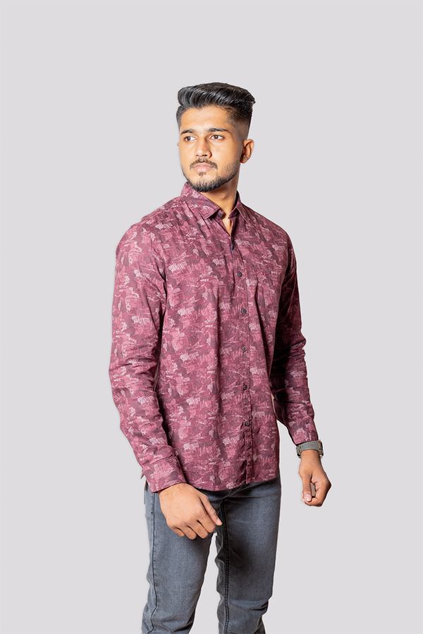 Textured Cotton Printed Shirt