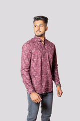 Textured Cotton Printed Shirt