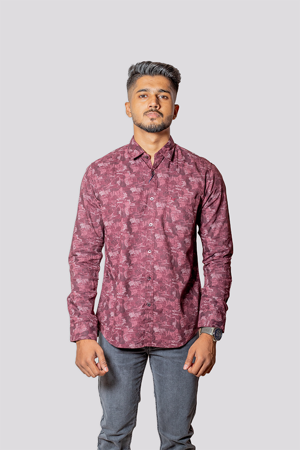 Textured Cotton Printed Shirt