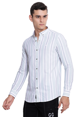 Light Green Premium Oxford Vertical Stripe Shirt