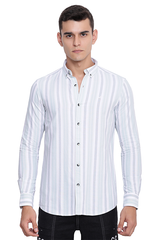 Light Green Premium Oxford Vertical Stripe Shirt