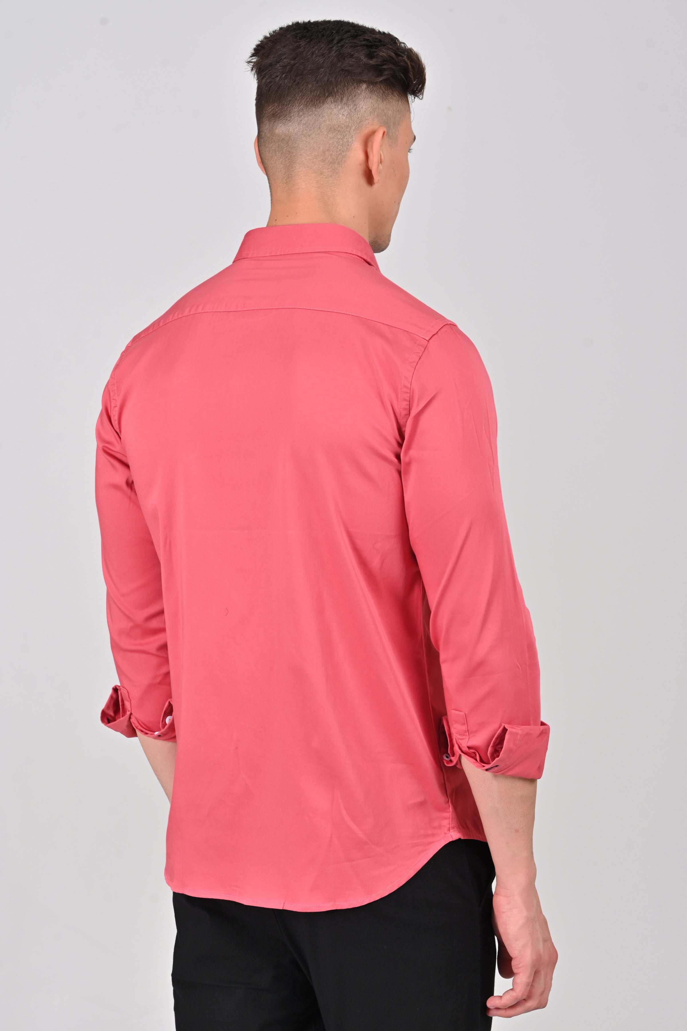 Pink Premium Stretch Satin Shirt