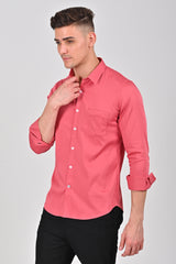 Pink Premium Stretch Satin Shirt