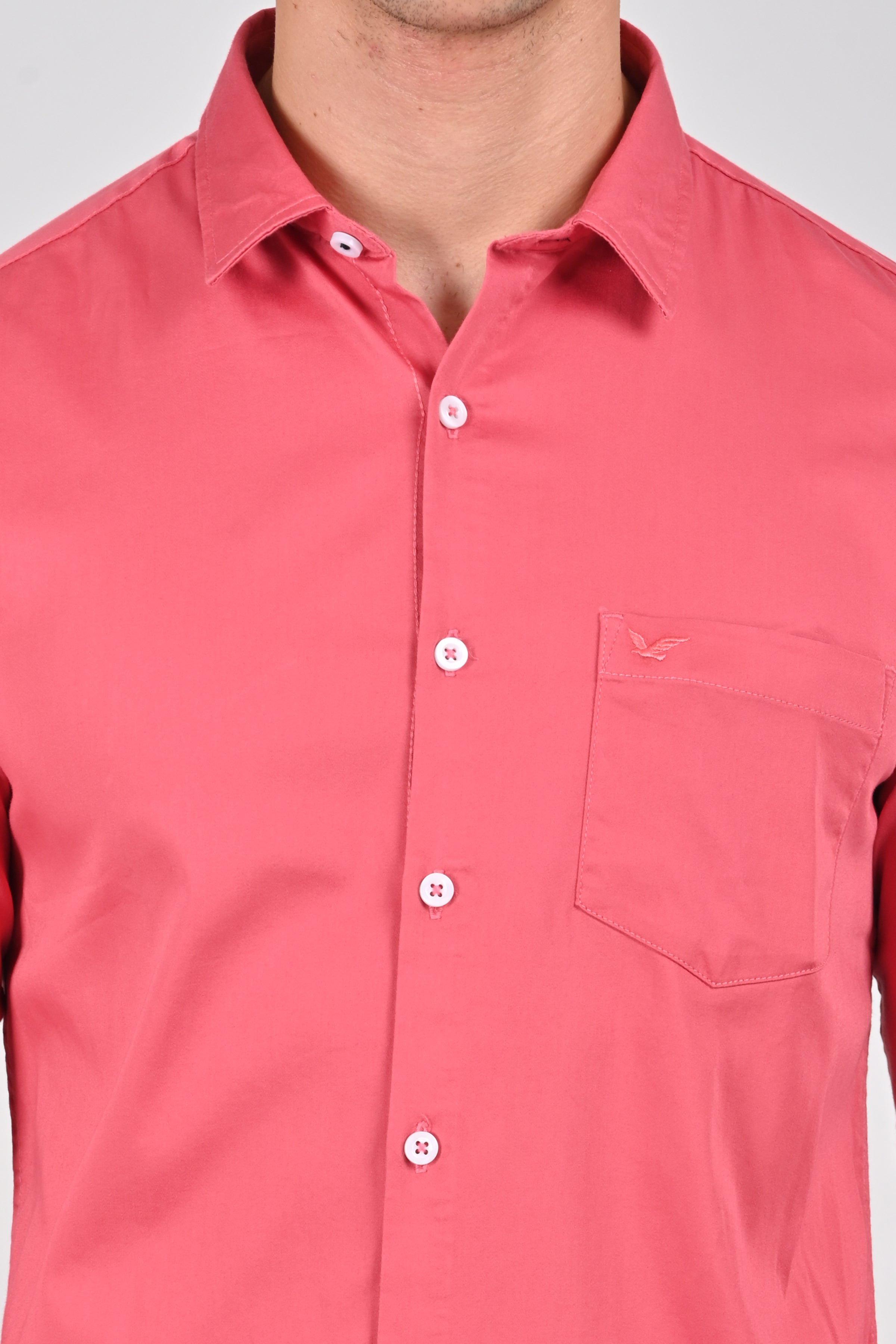 Pink Premium Stretch Satin Shirt