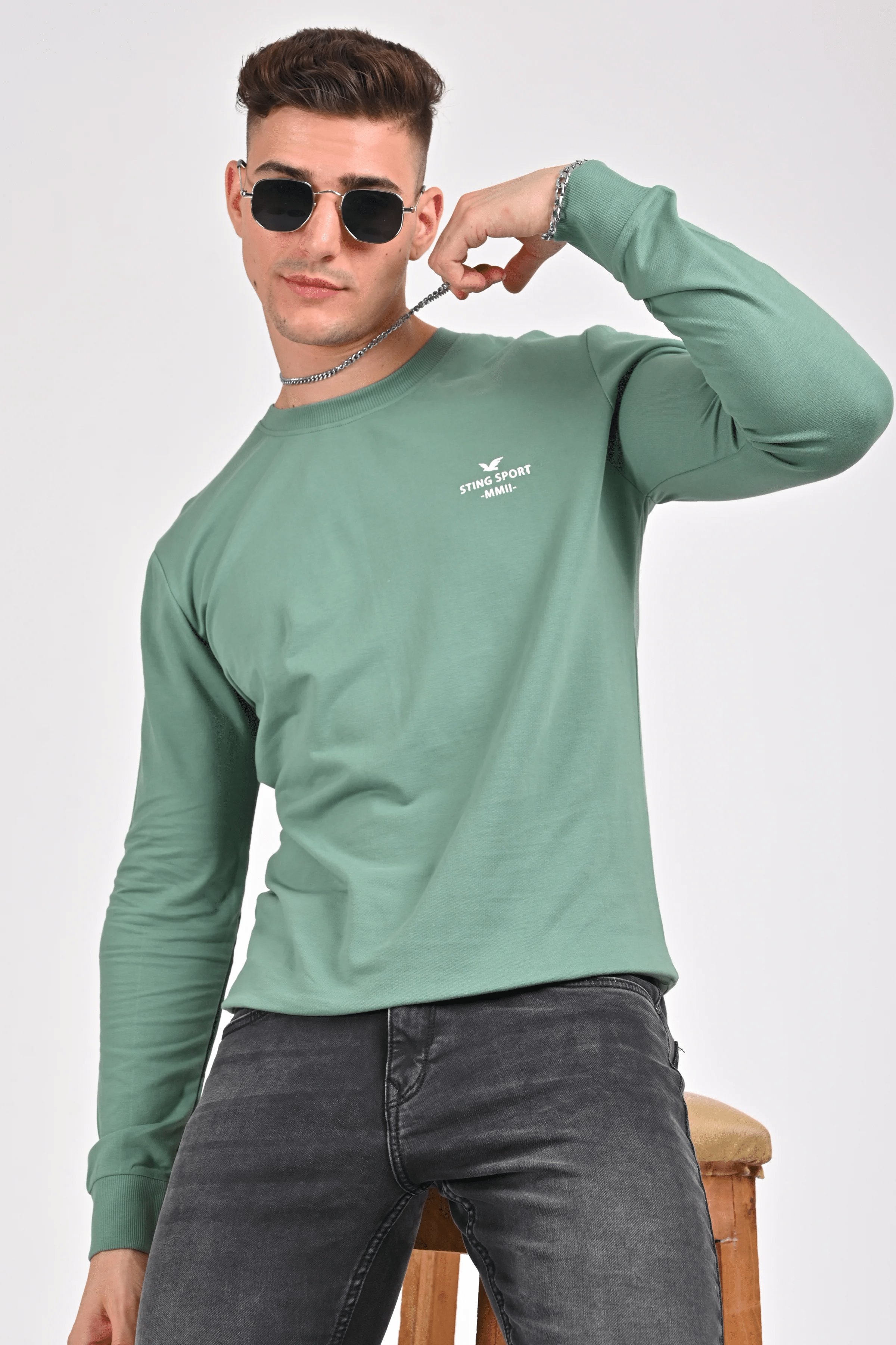 Pink Stylised Sweatcrew | Sea Green Stylised Sweatcrew